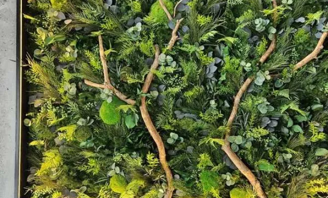 Un escalier mis en valeur : décoration végétale intérieur vers Genève, Lyon, MOSS SMART NATURE