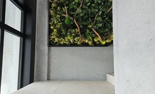 Un escalier mis en valeur : décoration végétale intérieur vers Genève, Lyon, MOSS SMART NATURE